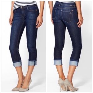 DL1961 Toni High Rise Cropped Dark Wash Jeans 24